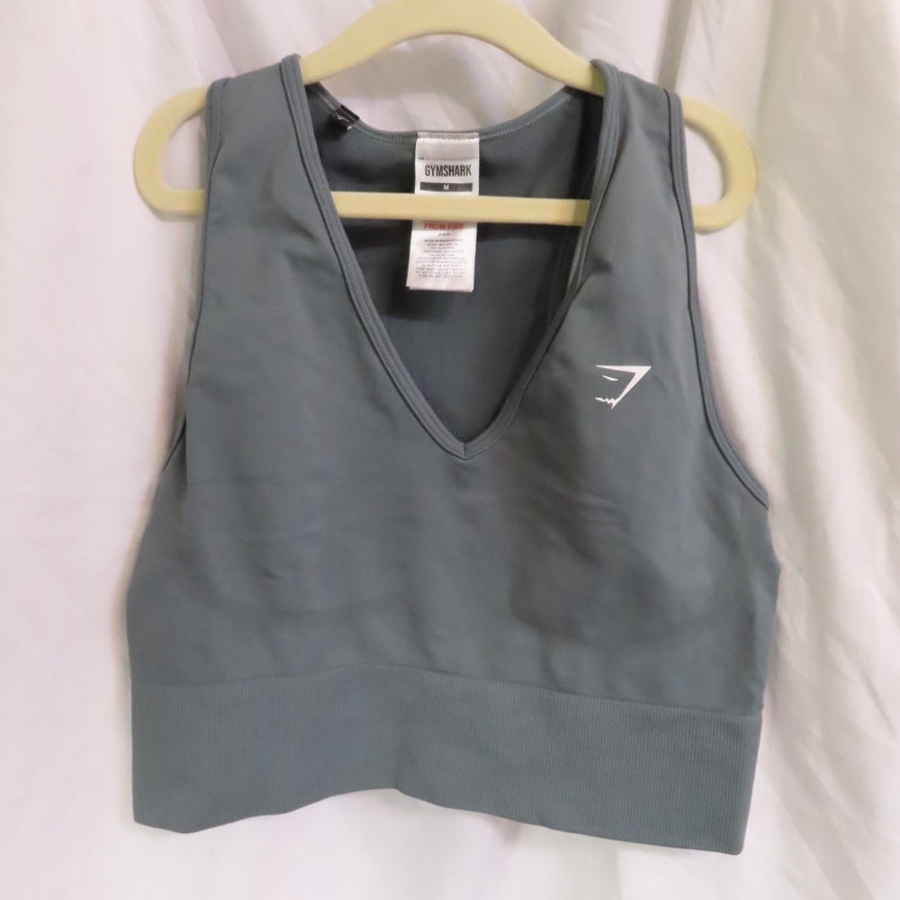 Gymshark Seamless Longline Sports Bra in muted teal - medium